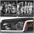 LED DRL Headlight/Lamp for Chevy Impala (2000–2005) Black Housing Amber Corner
