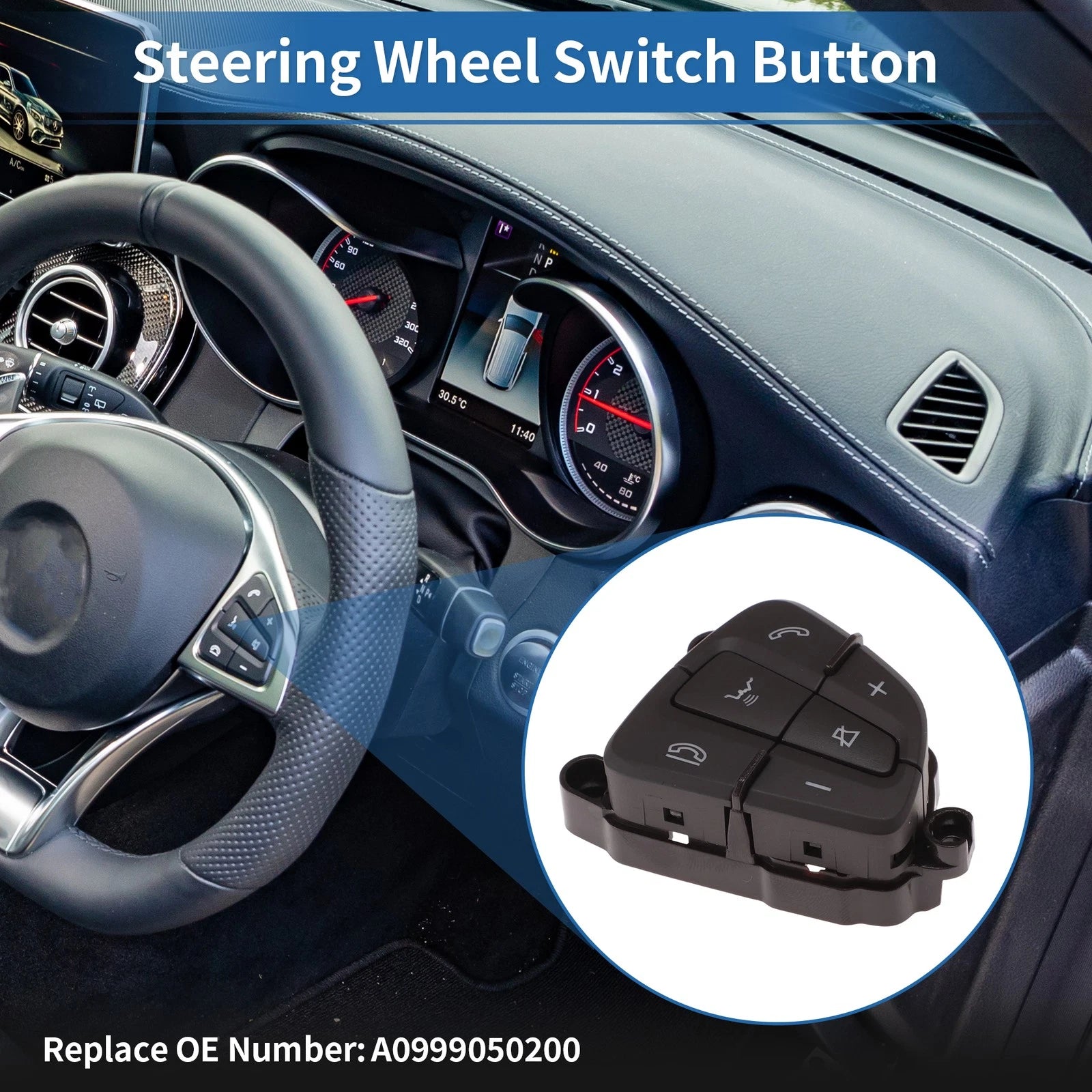 Steering Wheel Buttons for Mercedes-Benz GLC (2016–2023) No.A0999050300 Right Side