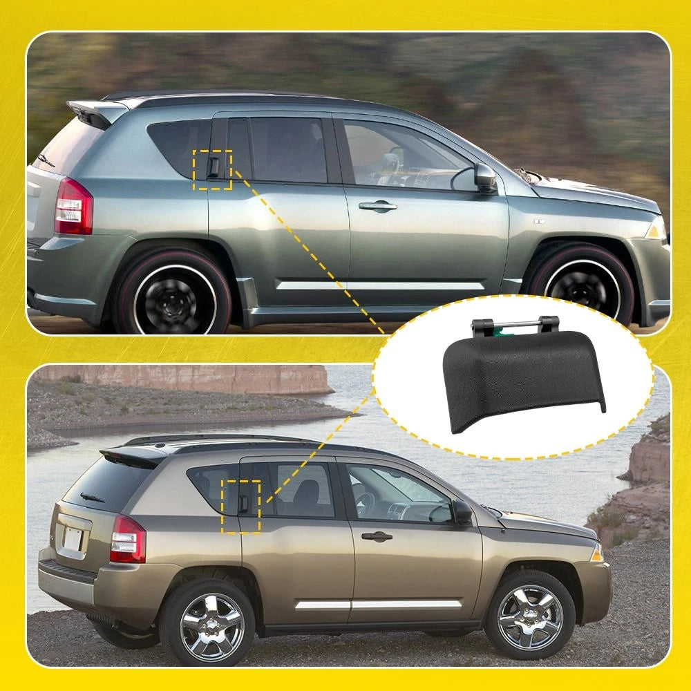 Set of 2 Outside Rear Black Door Handles for Jeep Compass (2007–2016)
