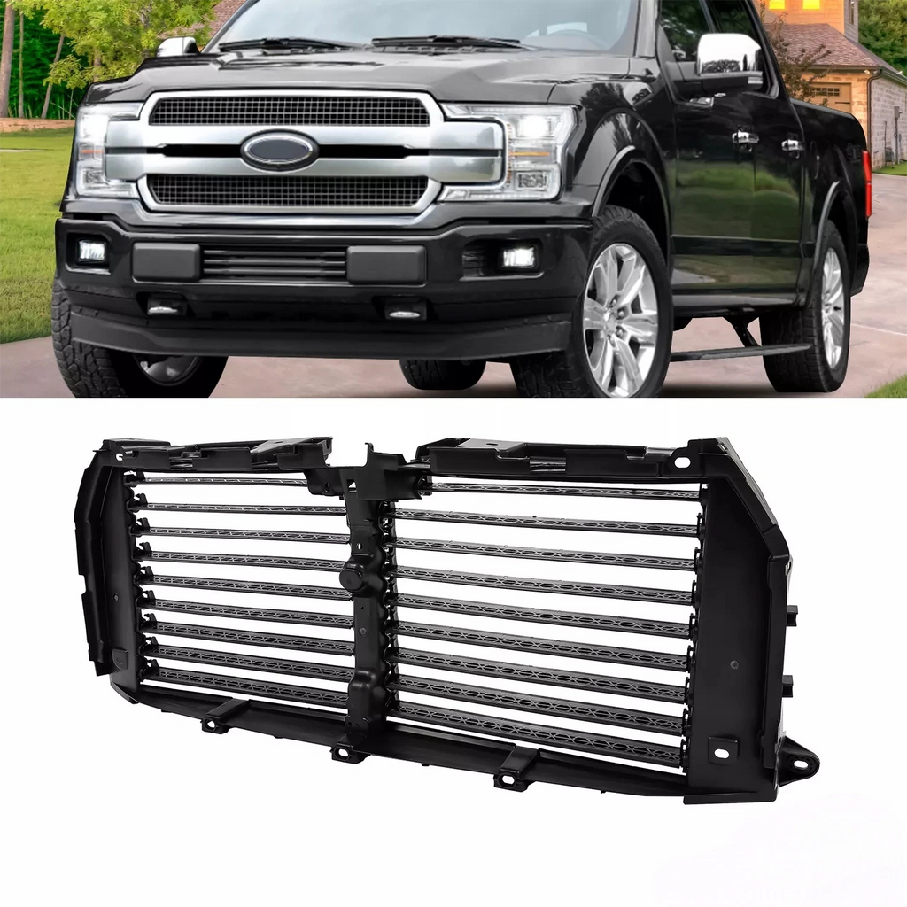 Upper & Lower Radiator Grille Air Shutter Assembly for Ford F-150 (2015–2017) #FL3Z8475F