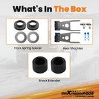 2.5" Front & 1-2" Rear Leveling Spacer Lift Kit for Durango/Dakota (2000–2023)