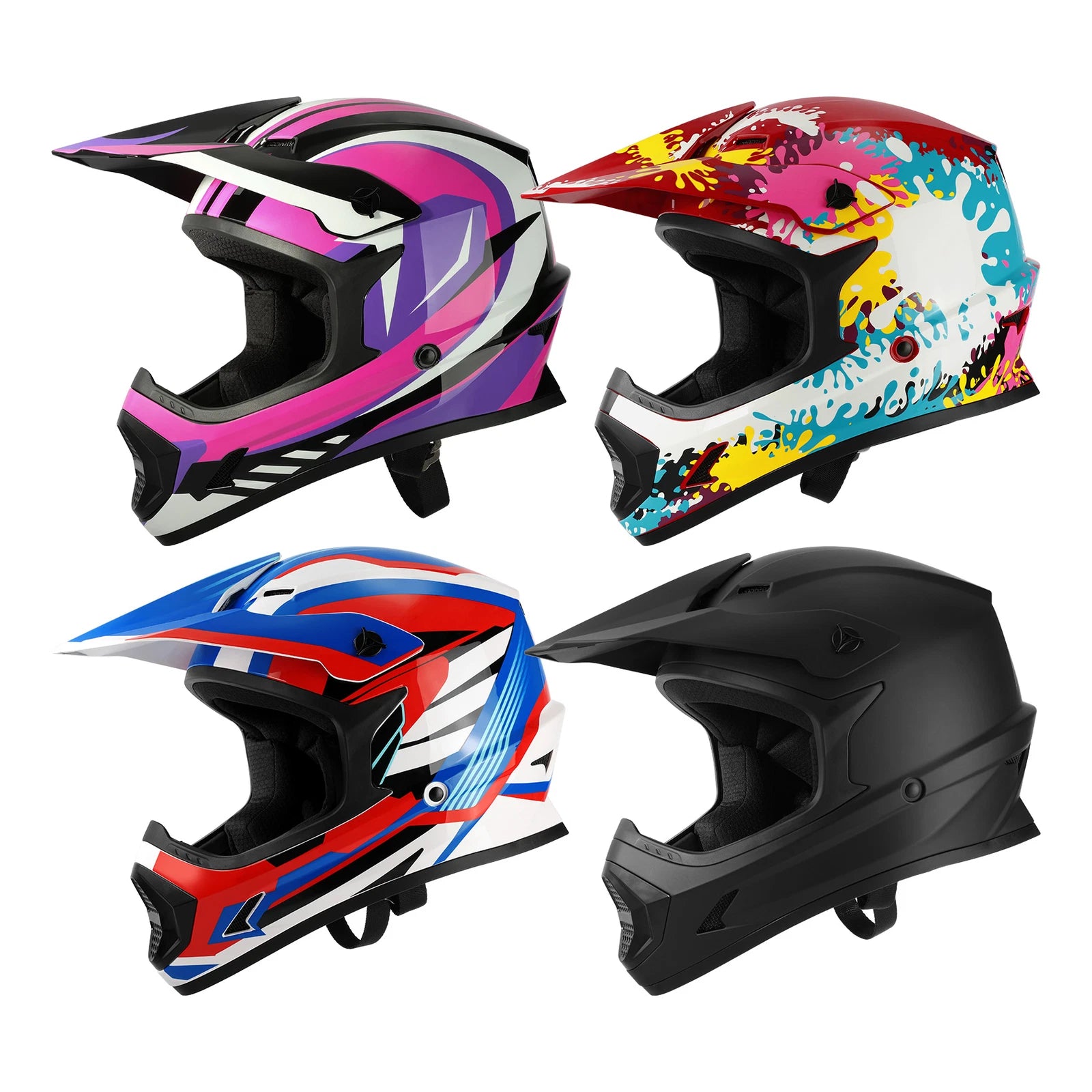 Youth Full-Face ATV Motorcycle Helmet for Kids + Goggles + Gloves