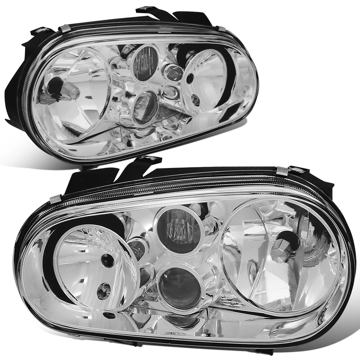 Chrome Housing Clear Head + Corner + Smoked LED Fog Light Kit for VW Golf MK4 (1999–2004)