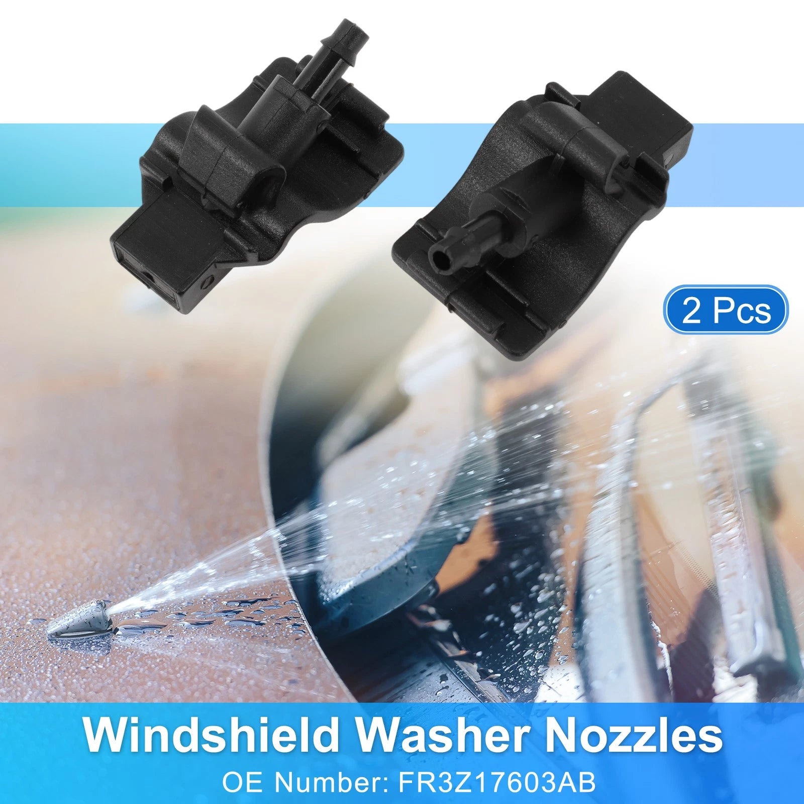Set of 2 Windshield Washer Nozzles for Ford Mustang (2015–2017) No.FR3Z17603AB