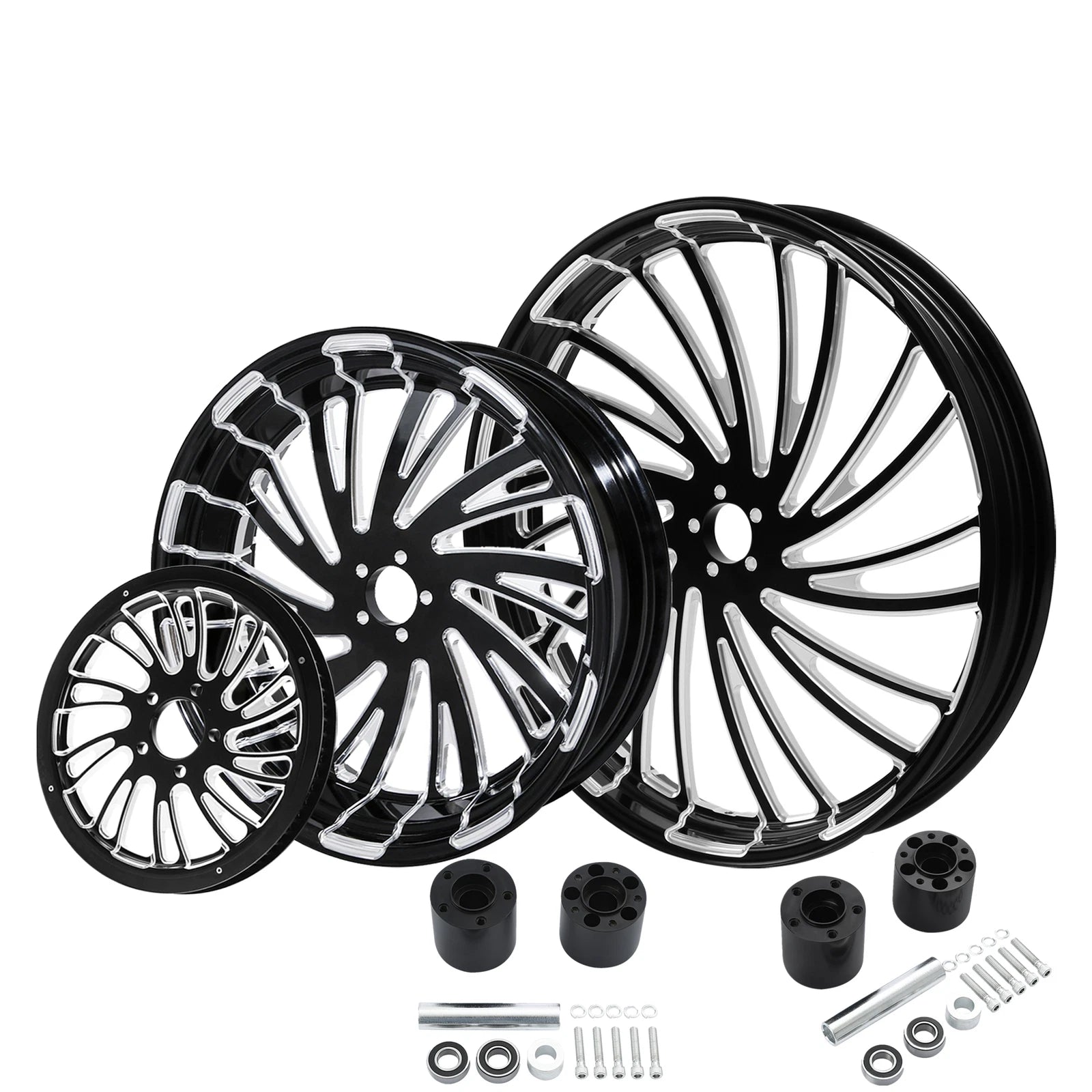 Set of 2 Wheels for Harley Electra Glide (2009–2025) - 21" Front, 18" Rear