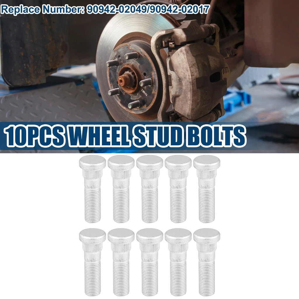 10pcs M12-1.25 Wheel Stud Bolts for Subaru Toyota (No. 28365-FE001/28365-FE000)