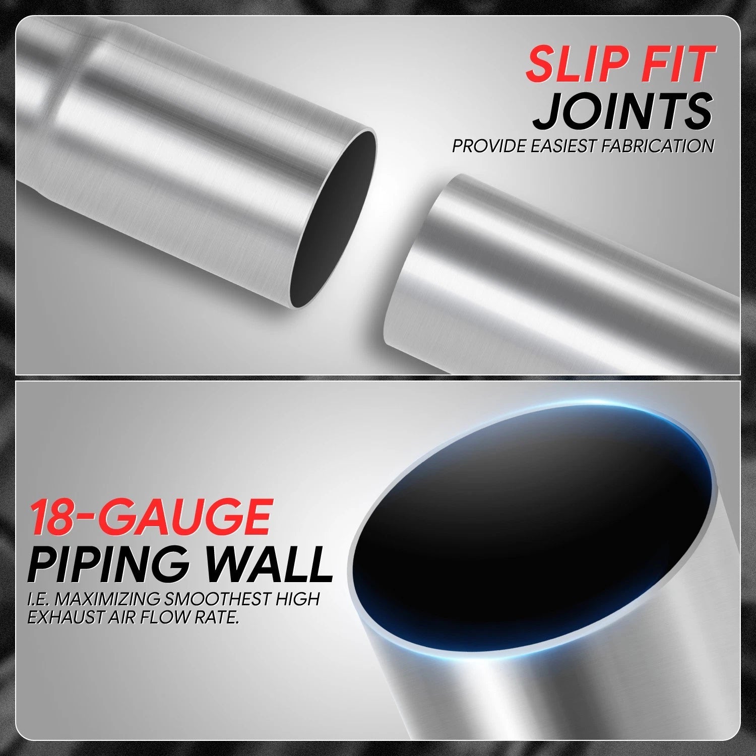 90 Degrees Bend Exhaust Pipe for - 2" OD, 18-Gauge