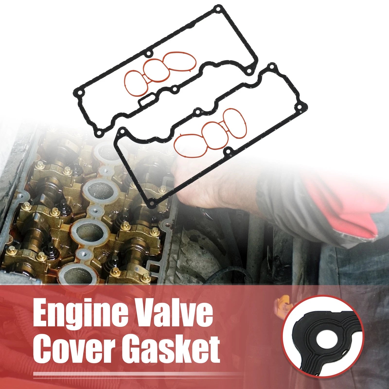 Set of 2 Engine Valve Cover Gaskets VS50491R for Ford Explorer 4.0L (1997–2001)