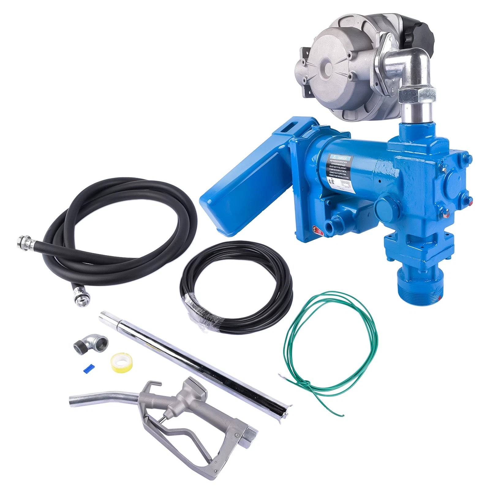 12V Diesel Gasoline Fuel Transfer Pump 20GPM with Oil Meter