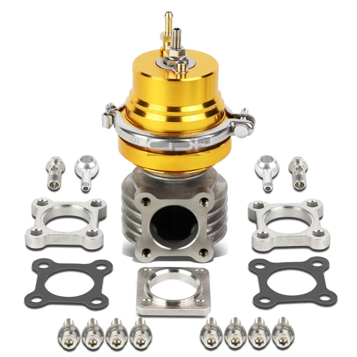 Universal 46mm Turbo 4-Bolt Wastegate Bypass Exhaust + Spring Gold