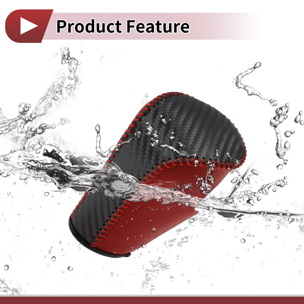 Gear Shift Knob Cover for Honda Accord (2008–2012) Black Red Leather