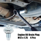 Set of 4 M12 x 1.75 Engine Oil Drain Plugs for Buick 