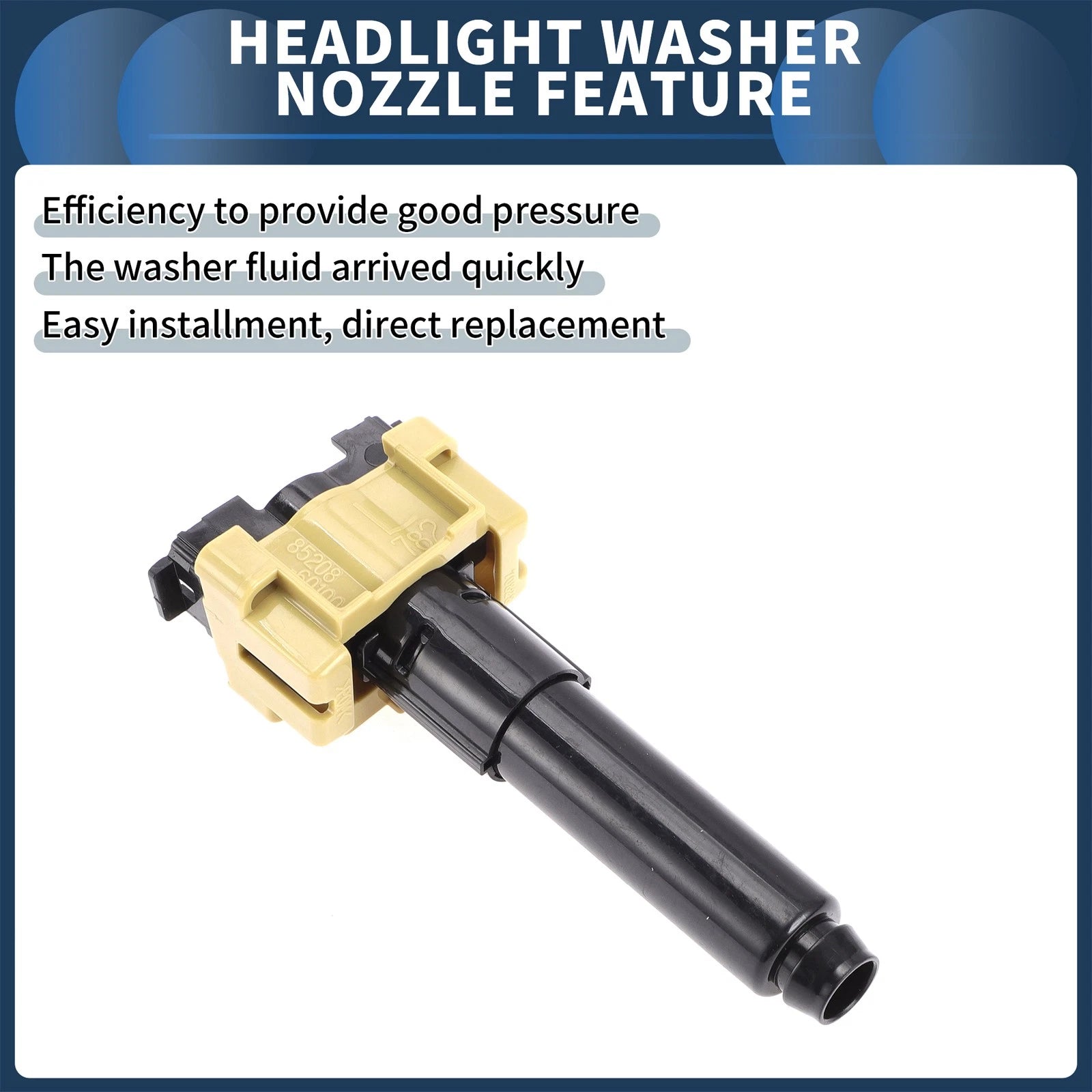 Front Driver Side Headlight Washer Nozzle for Toyota Land Cruiser (2008–2021) No.8520860100