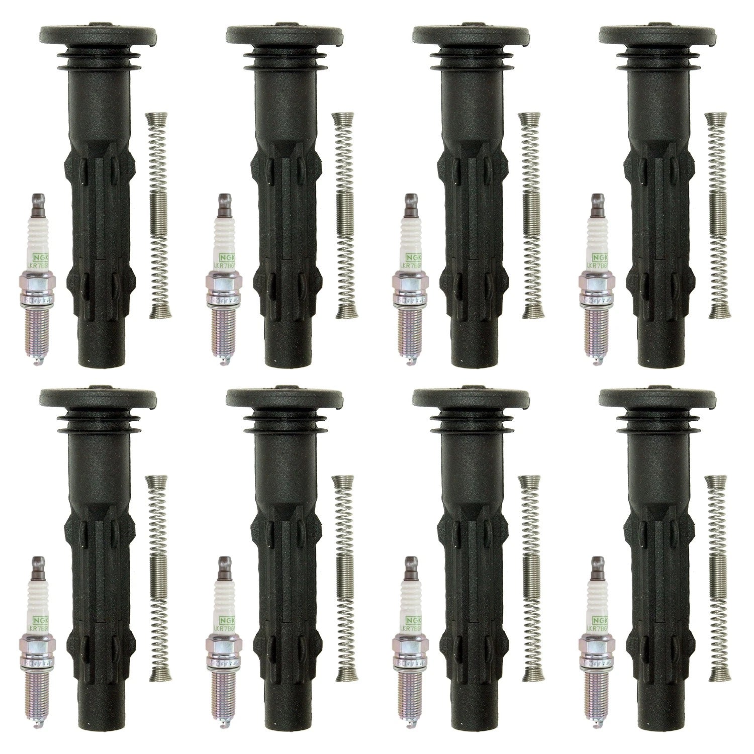 Set of 8 NGK G-Power Platinum Spark Plugs & Coil Boots for C216 CL550 W211 E550 V8