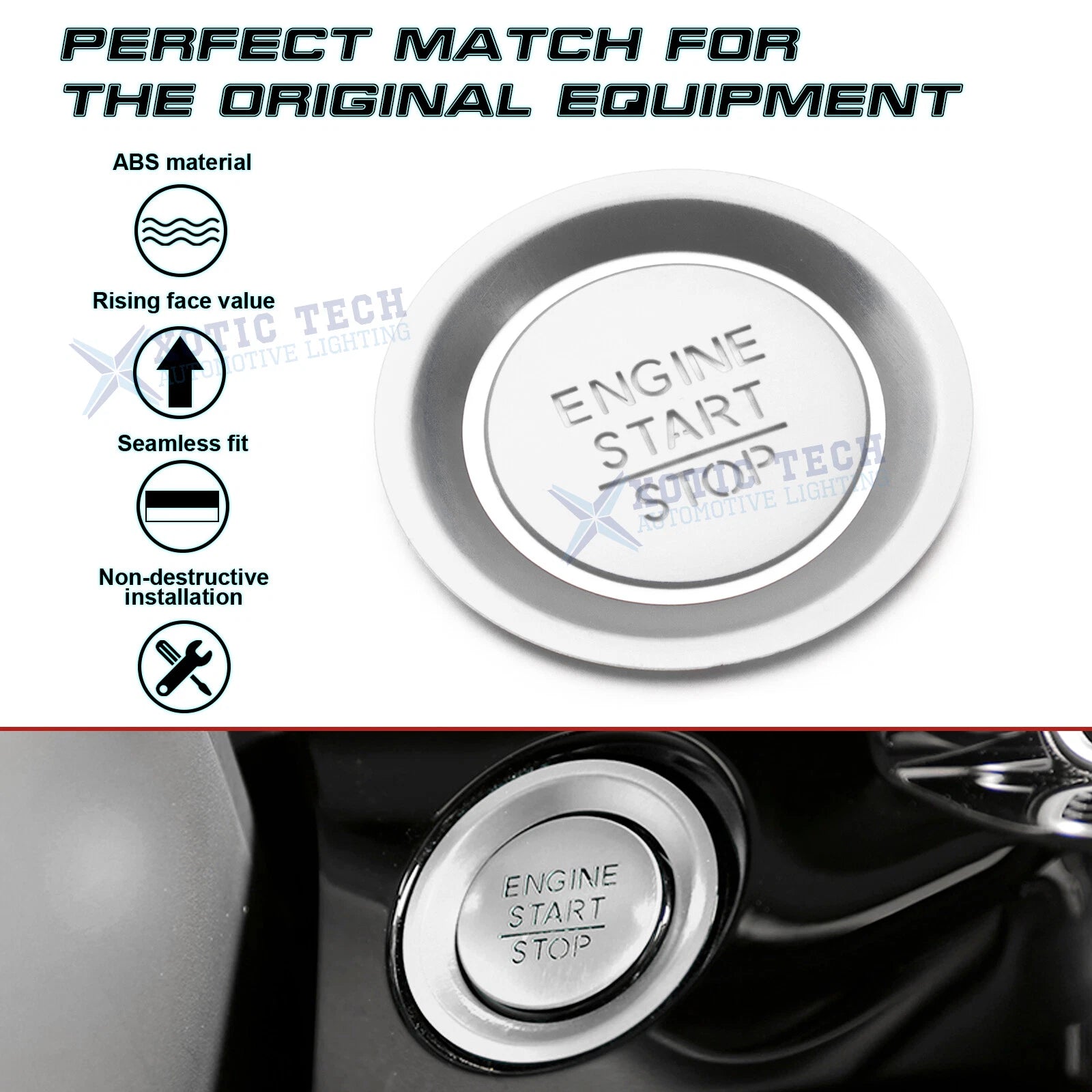 Engine Start/Stop Push Button Molding Trim for Honda Civic (2022-2024)