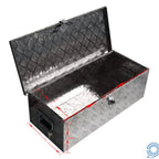 30" x 13" x 10" Silver Aluminum Tool Box for Flatbed Pickup
