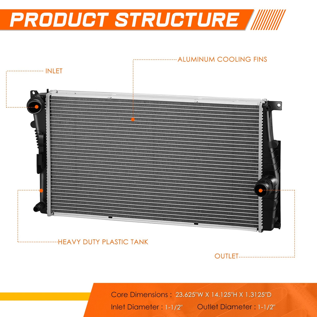Aluminum Core Cooling Radiator for BMW 328D 2.0L (2014–2018) DPI-13571