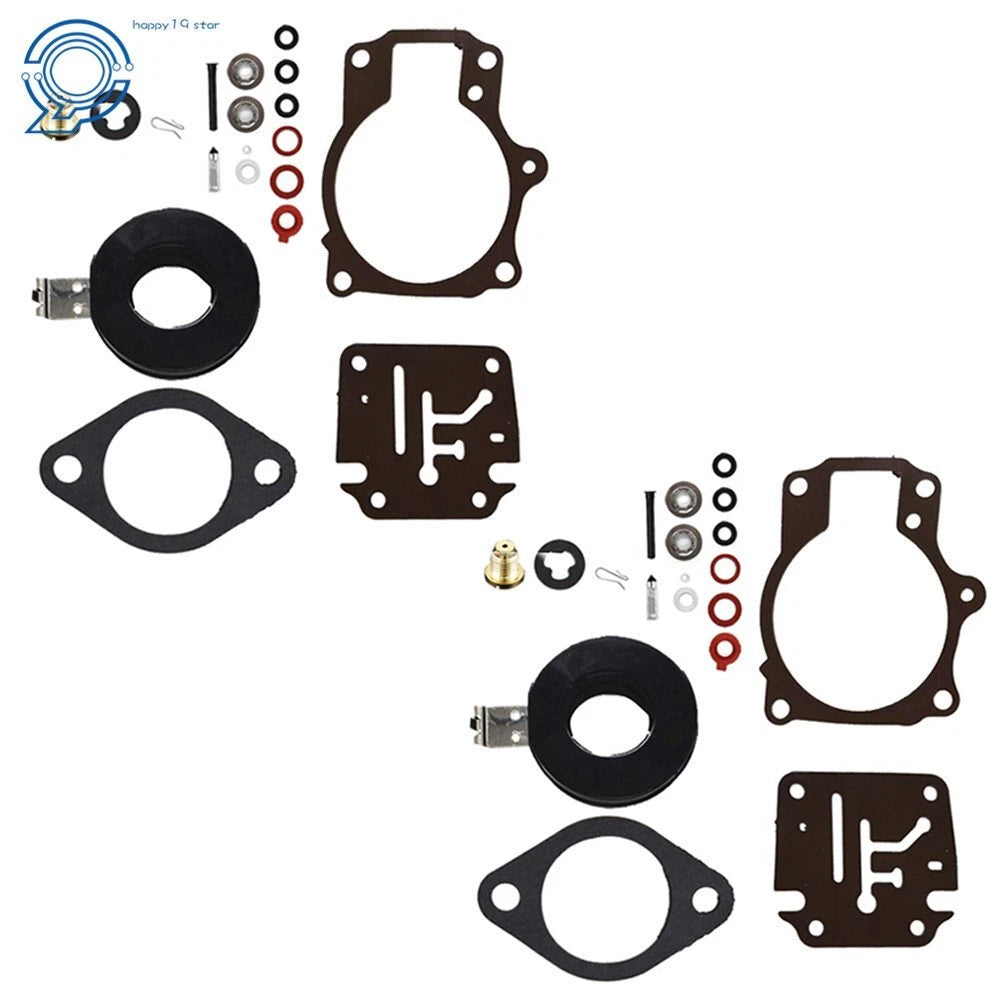 2 Carburetor Rebuild Kits with Float for Johnson Evinrude 50-60 HP