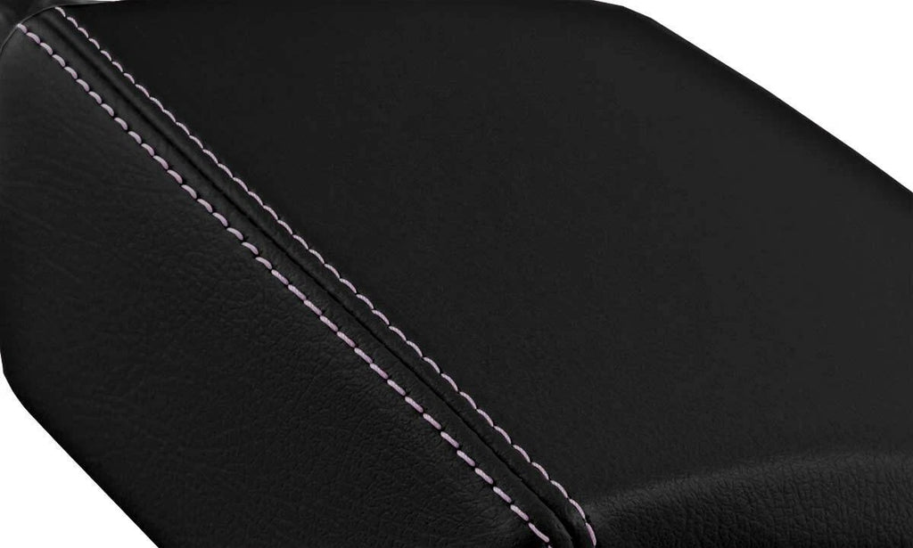 Leather Console Lid Armrest Cover for Buick Regal (2011–2017) Black Pink Stitch
