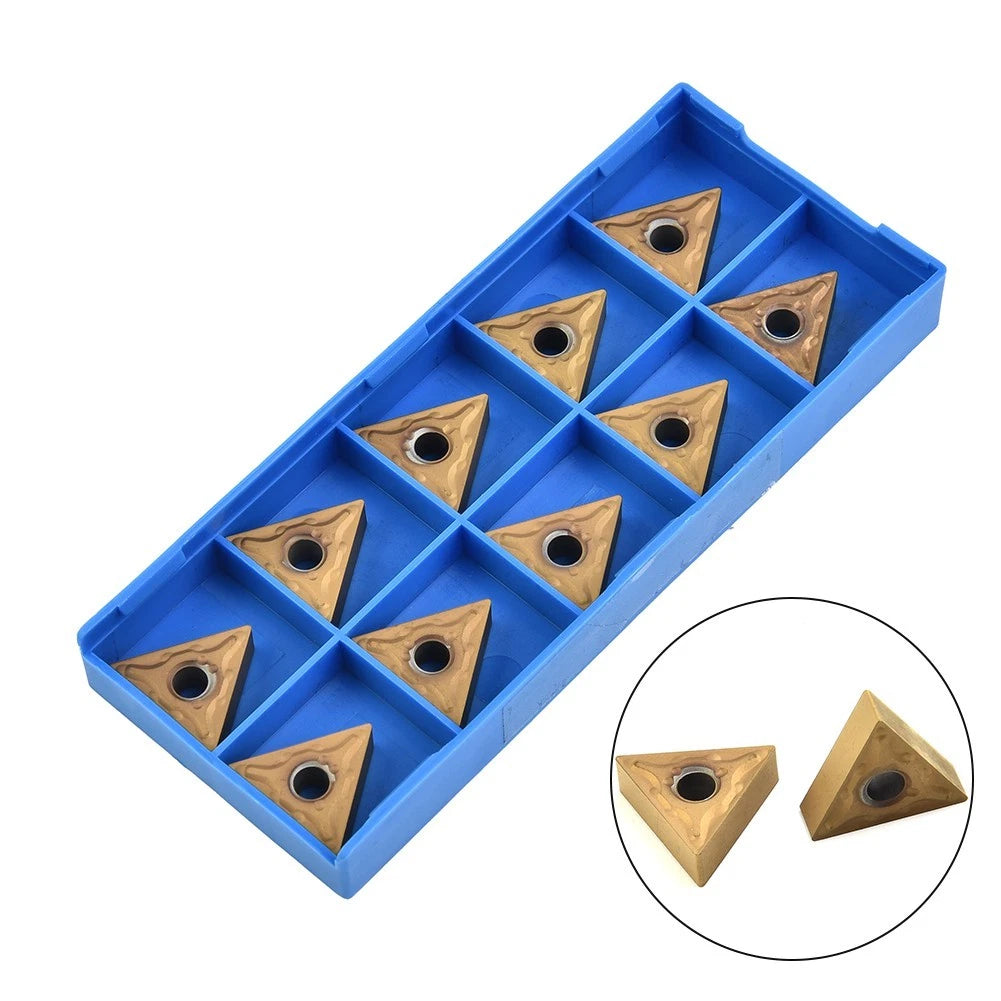 10pcs Golden-Lathe Carbide Triangular Inserts TNMG 160404 for Cutting Tools