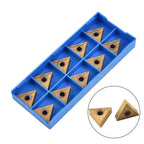 10pcs Golden-Lathe Carbide Triangular Inserts TNMG 160404 for Cutting Tools