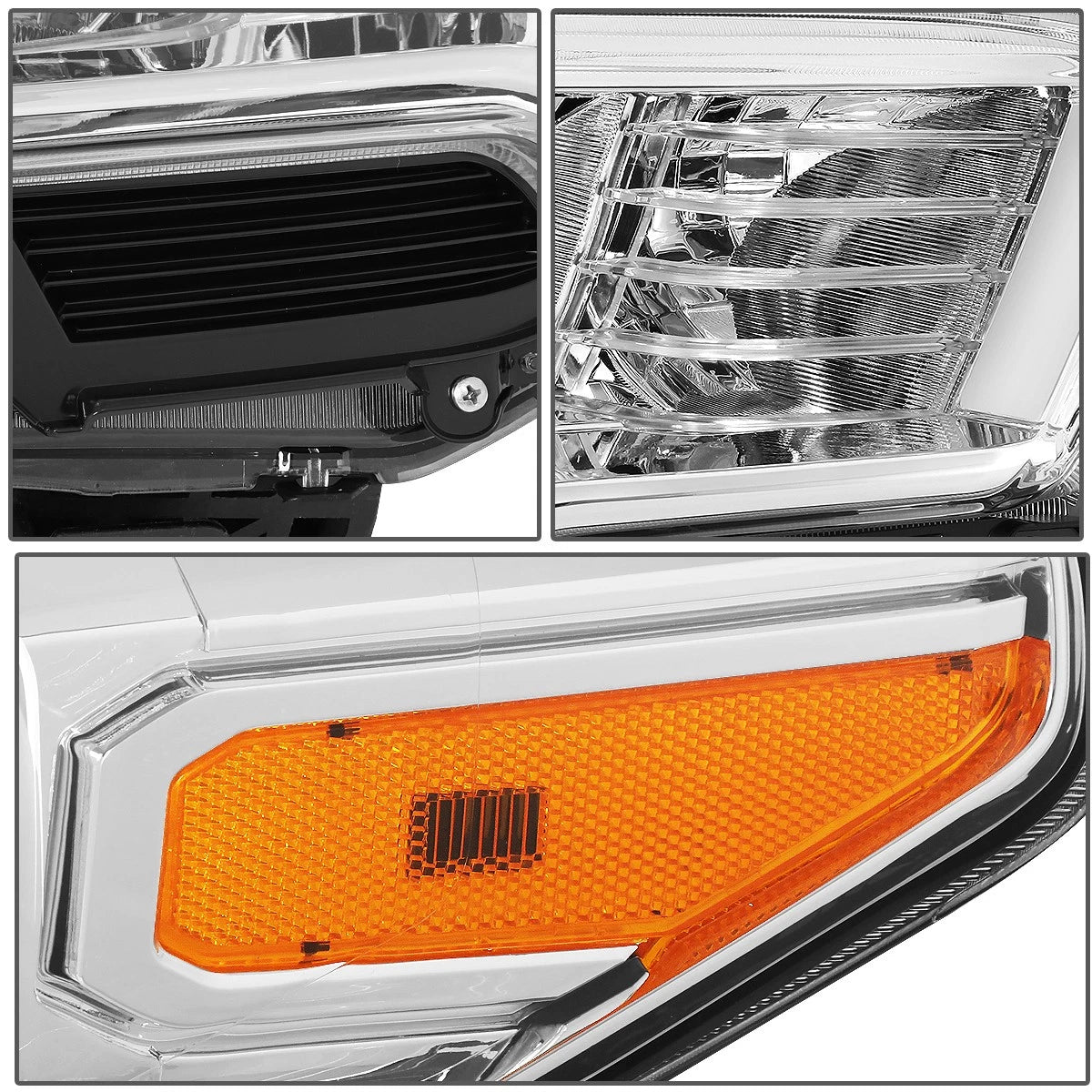 Chrome Housing Amber Corner Projector Headlights for Toyota Tacoma (2016–2020)