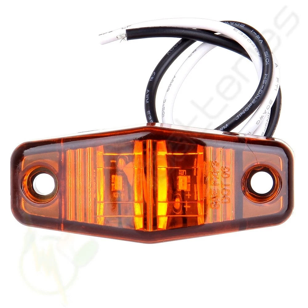 12pc 2.5" Amber 2 Diodes Clearance Lamp for Trailer (Surface Mount)