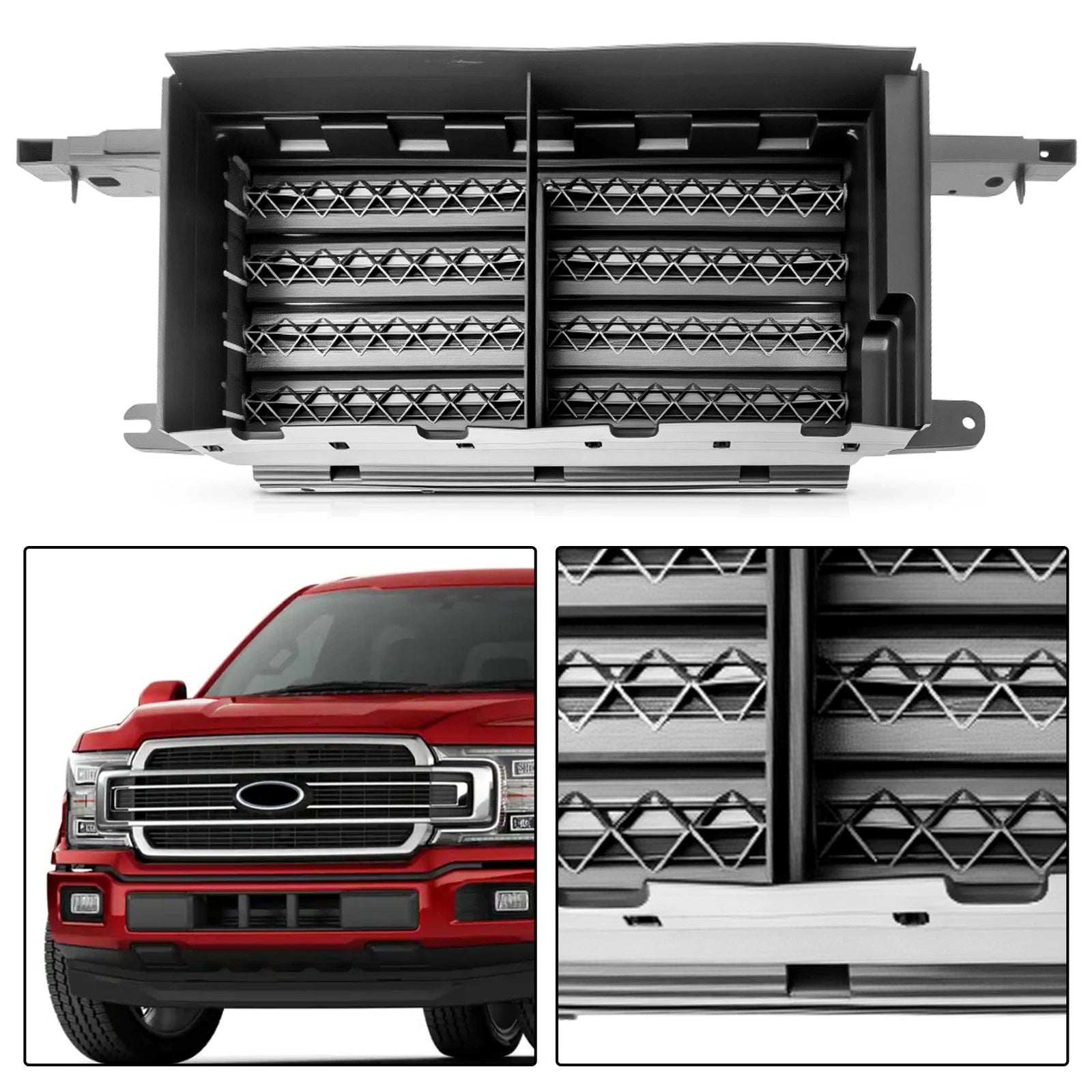 Front Lower Radiator Grille Airflow Shutter for Ford F-150 (2018–2020)