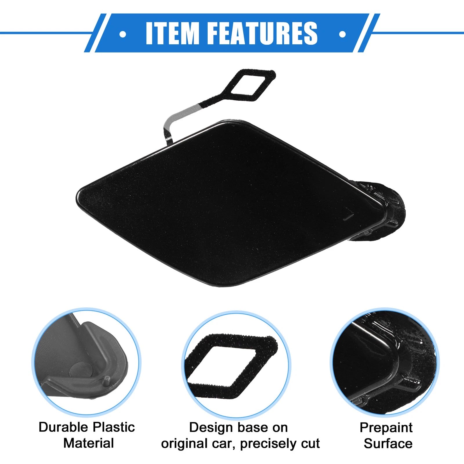 Tow Hook Eye Hole Cover for BMW 320i (2013–2018) - Plastic Black