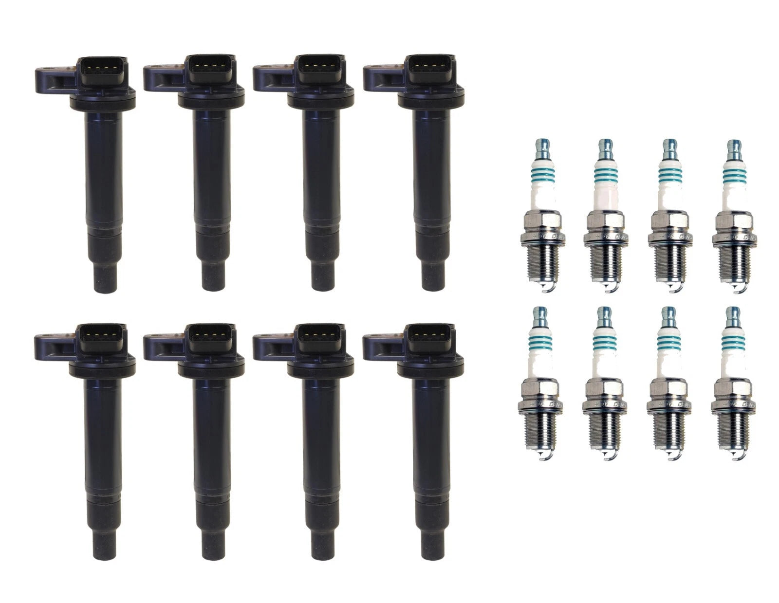 Set of 8 Ignition Coils & Iridium Spark Plugs for Lexus Toyota V8