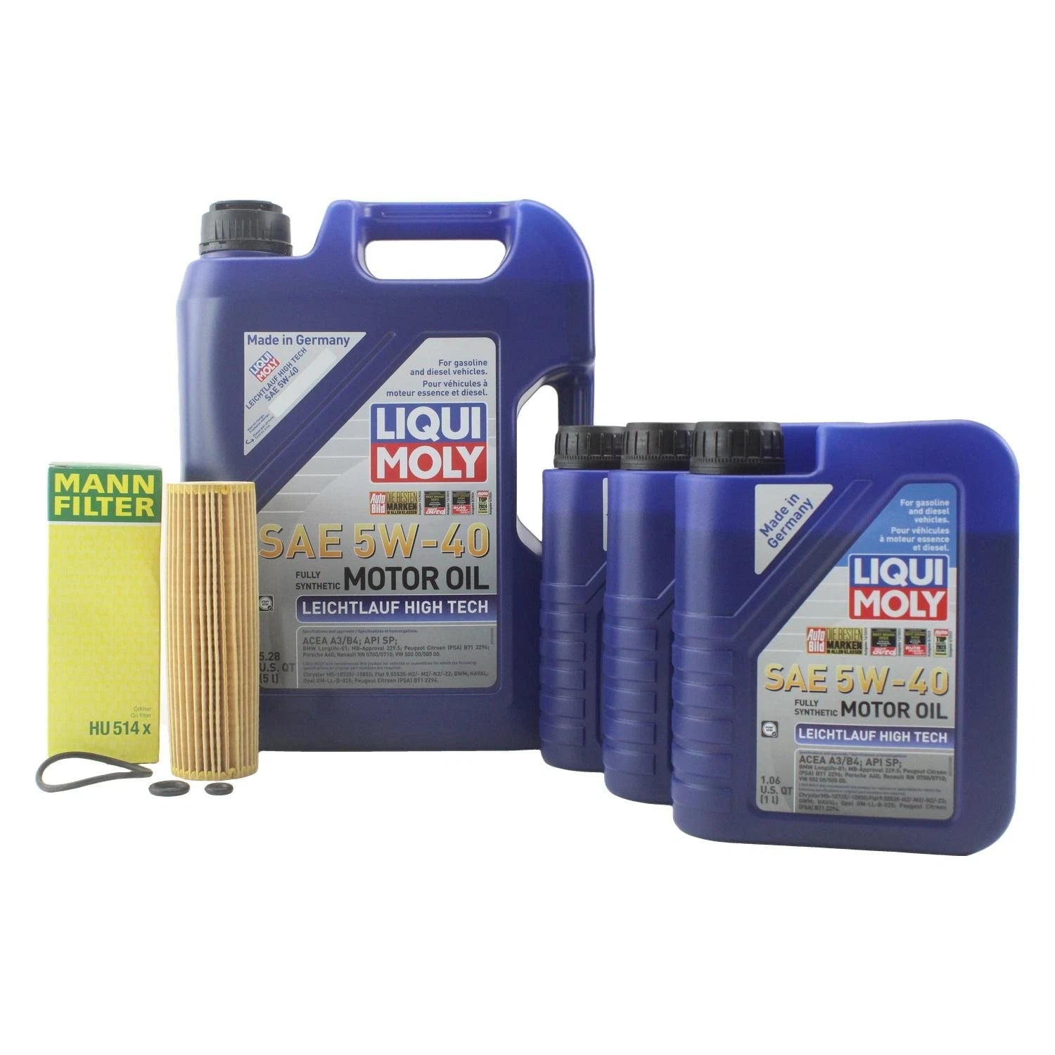 Oil Change Kit 10L Liqui Moly Leichtlauf 5W-40 for Mercedes L4