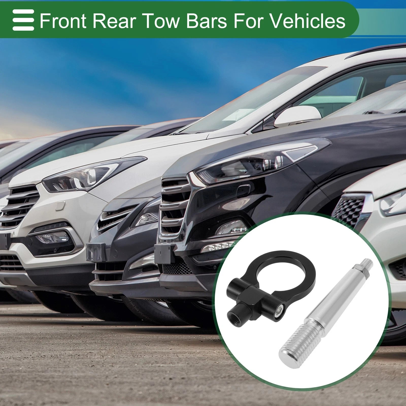 Tow Hook for Mitsubishi Lancer EX (2007–2012) 23.6mm Aluminum Alloy Black