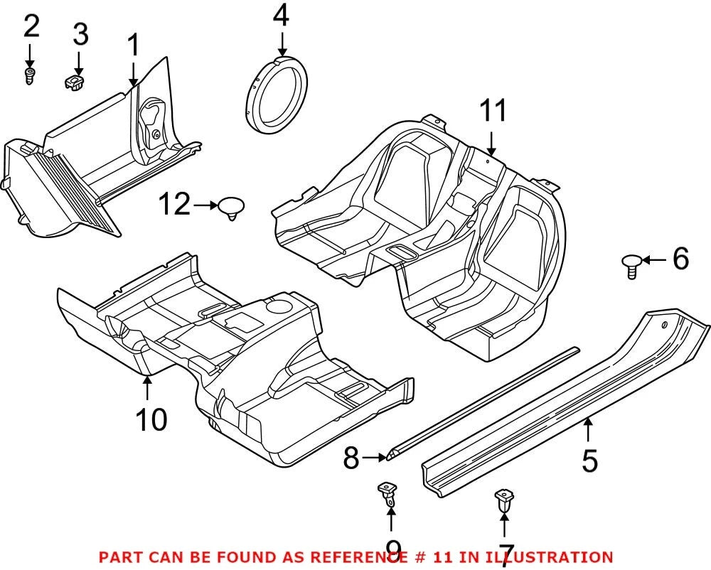 Genuine OEM Rear Floor Carpet 51478413495 for BMW