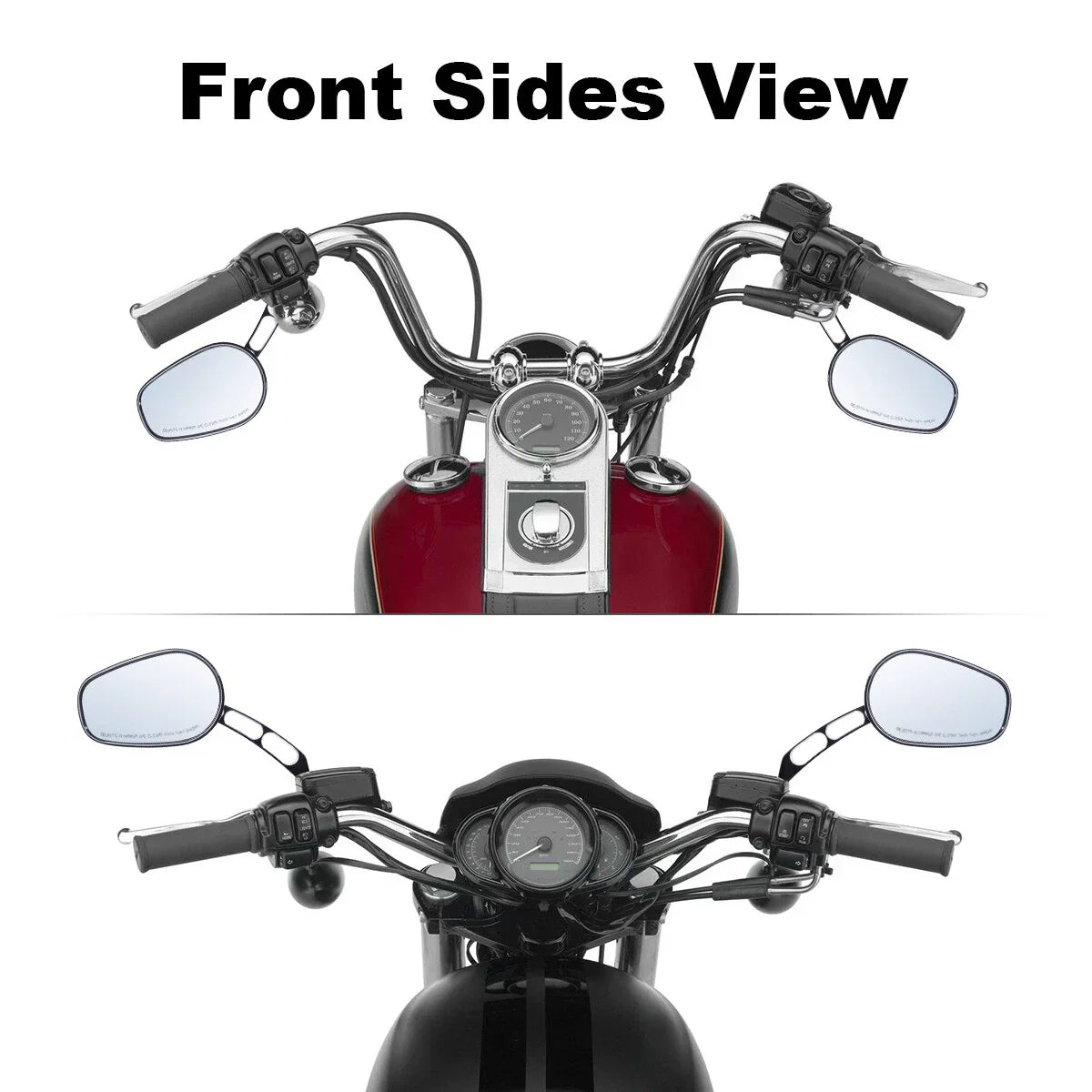 8mm Rear Black View Mirrors for Harley Touring Road King Street Glide Ultra