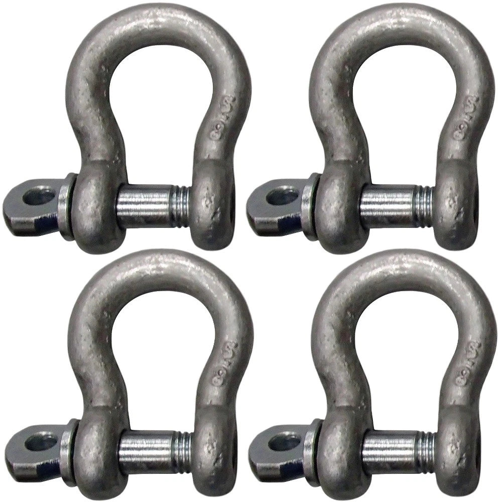 Set of 4 Screw Shackles for Truck Towing 3 1/4T Tow Rope Straps 4x4