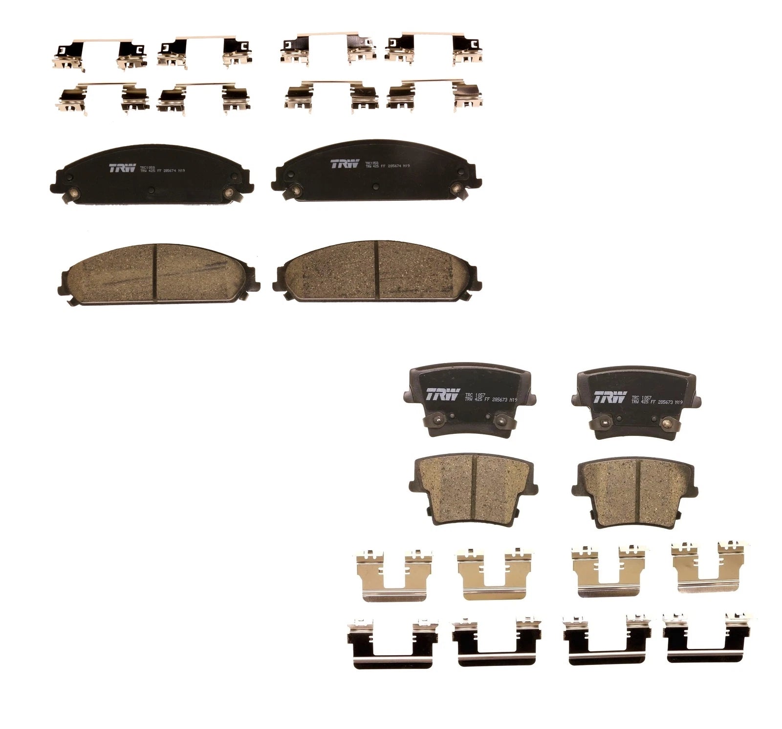 Set of 4 TRW Pro Ceramic Brake Pads for Dodge Challenger Charger Magnum 300 (2005–2010)