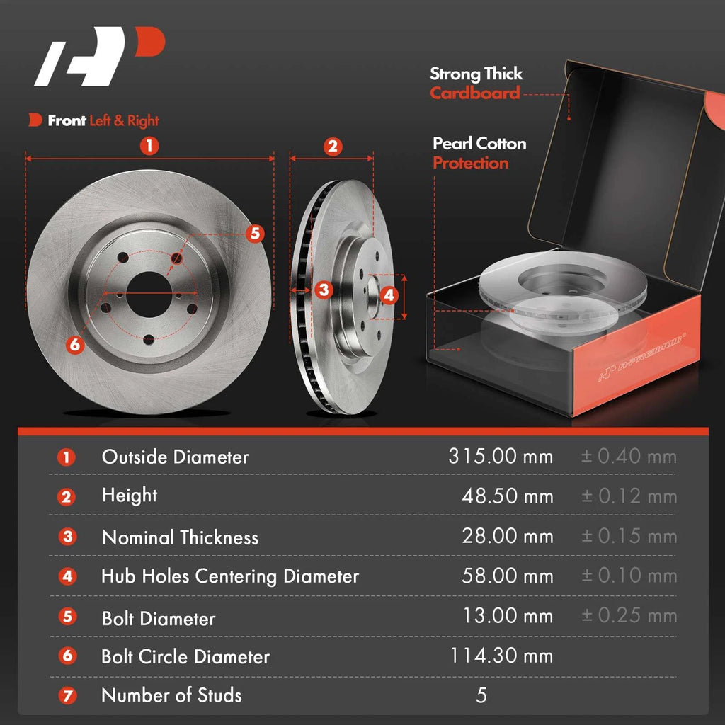 Front Disc Brake Rotors & Ceramic Pads for Subaru Forester (2019-2021)