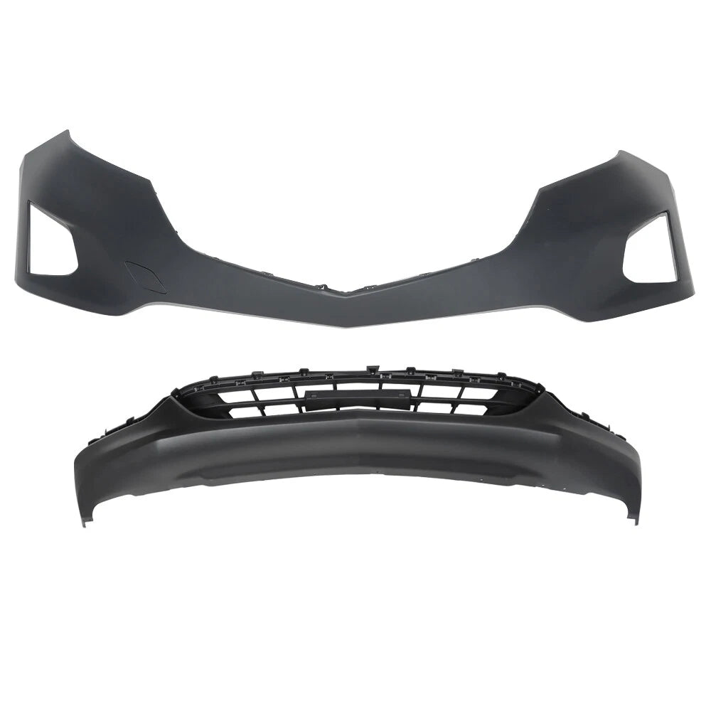 Front Bumper Cover for Chevy Equinox (2018-2019) Black Plastic