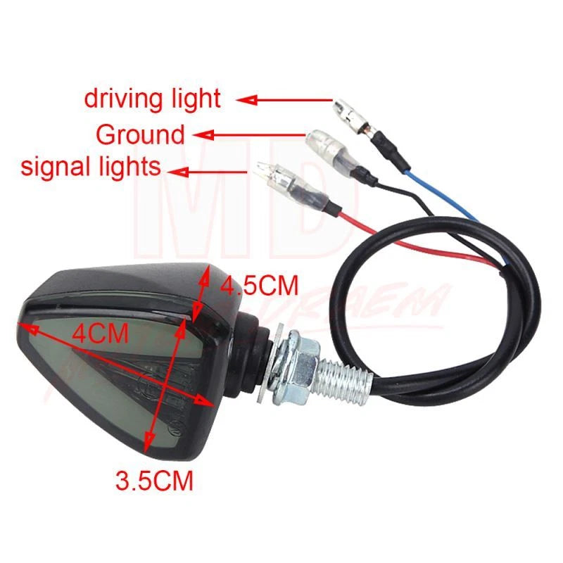 LED Turn Signal Indicator Light for Motorcycle (Flush Mount, Amber Smoke)