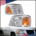 Set of 2 Halogen Headlights for GMC Envoy (2002–2009) with Bulbs