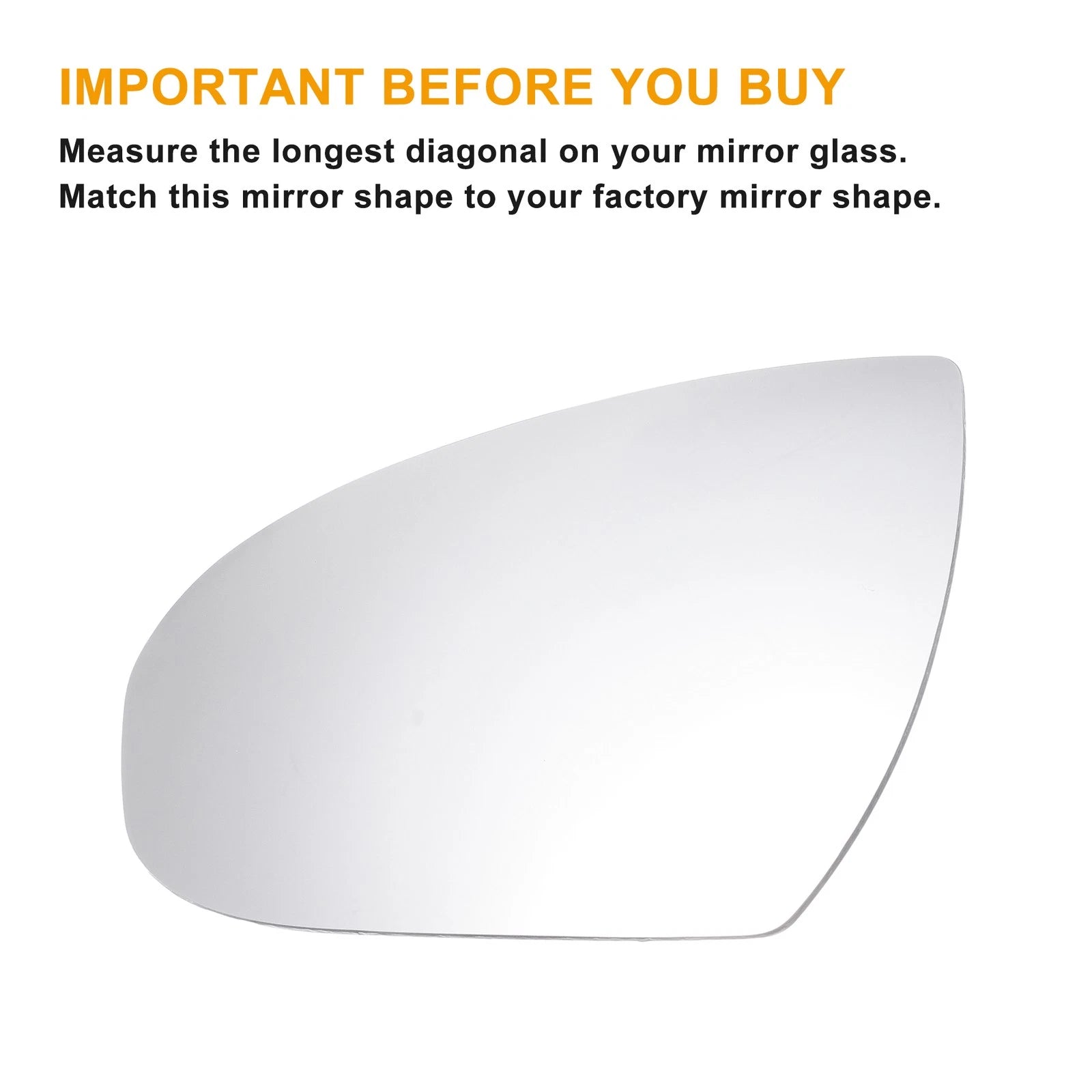 Left Side Heated White Mirror Glass for Hyundai Tucson (2016–2019)