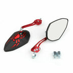 Set of 2 Universal 8mm 10mm Motorcycle Rear View Side Mirrors Red