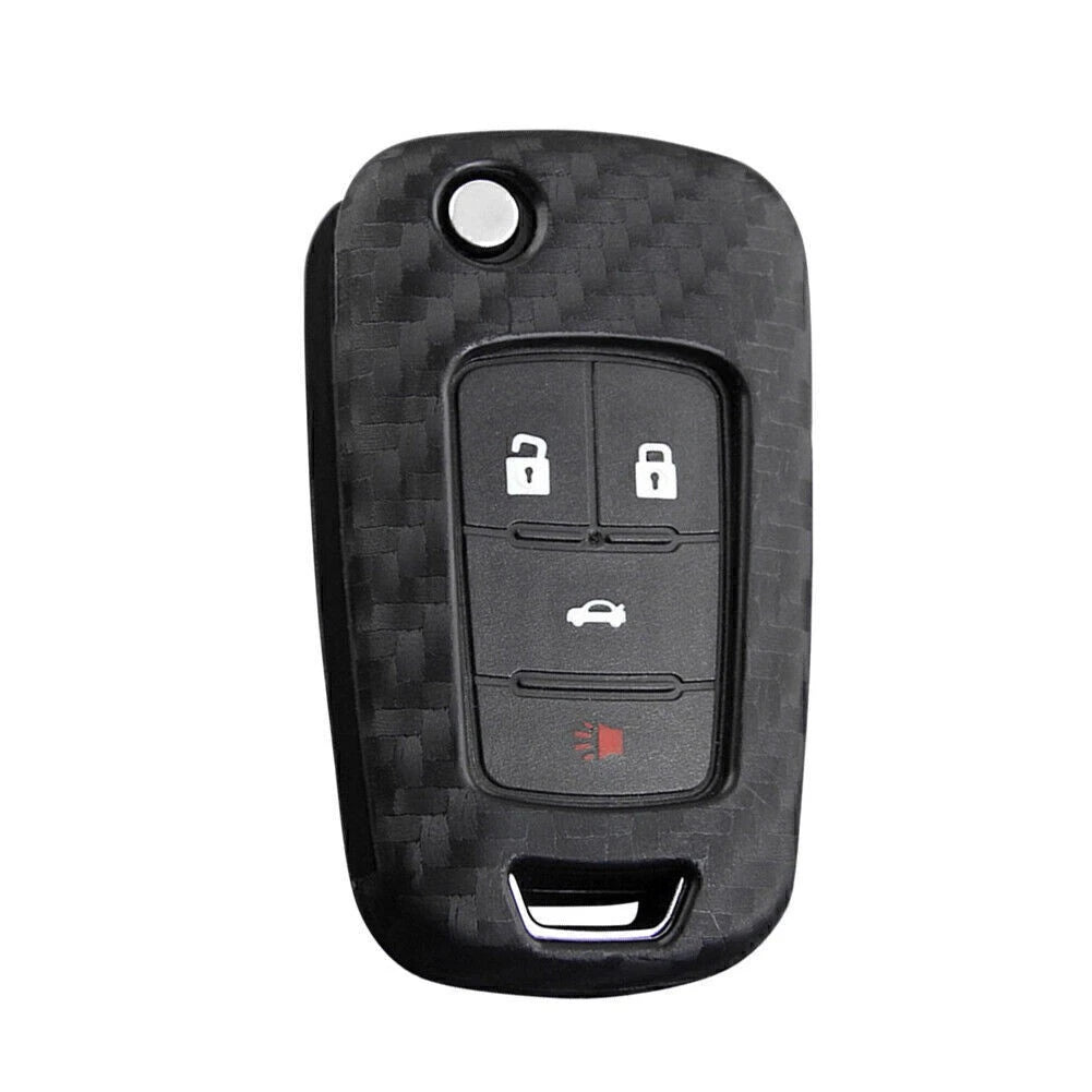 Carbon Fiber Flip Key Fob Case for Chevy Buick Chevrolet