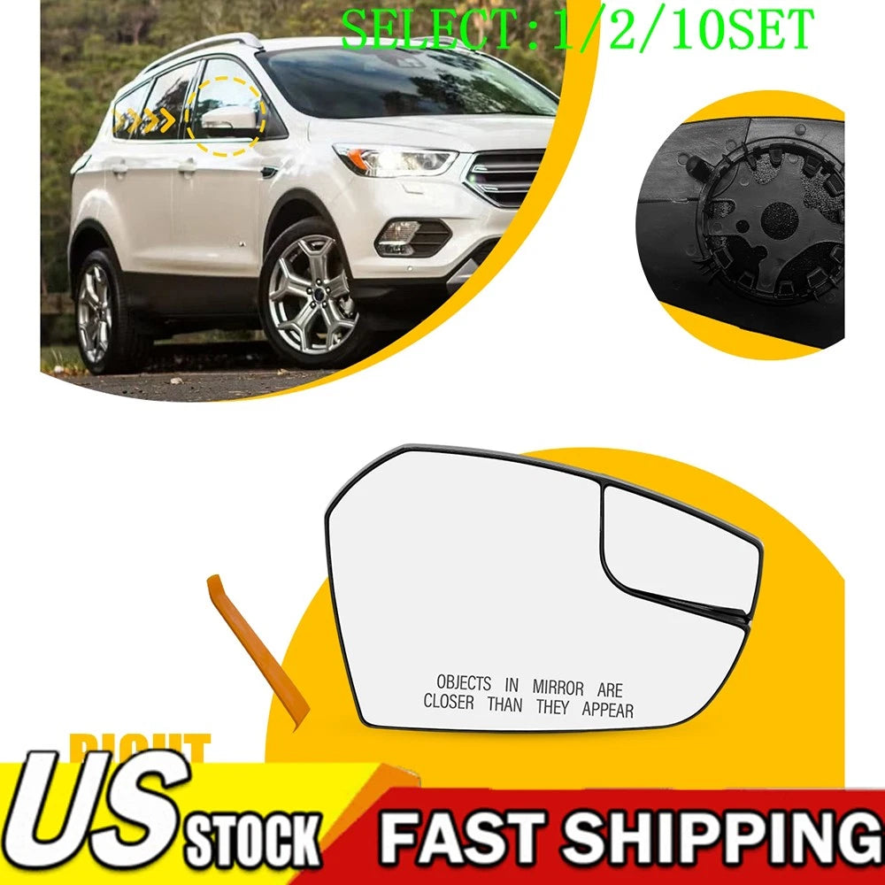 Passenger Side Mirror Glass for Ford Escape SEL (2017–2019)