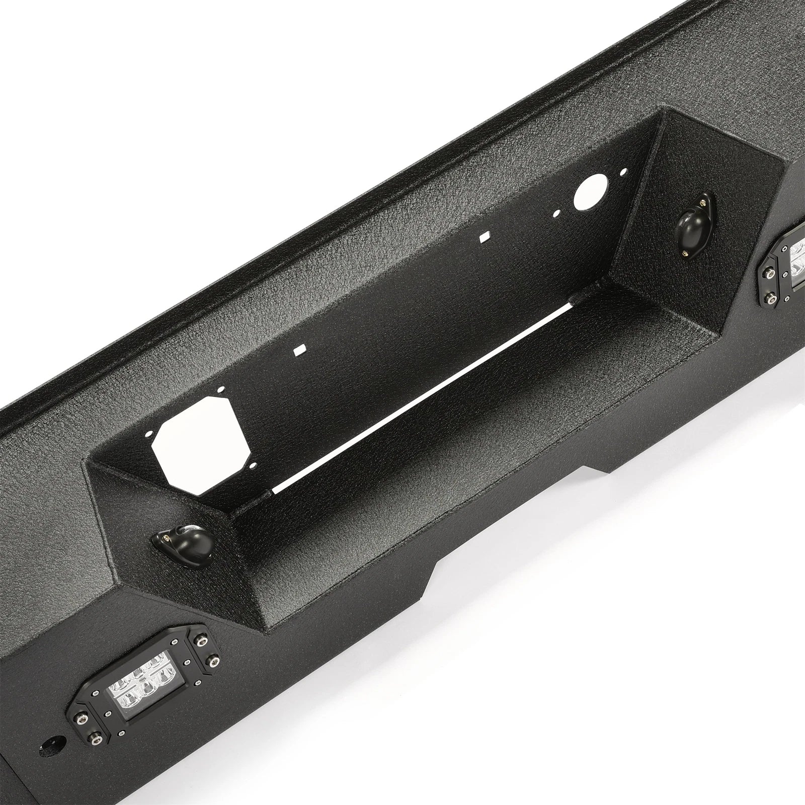 Black Steel Rear Bumper with LED Lights for GMC Sierra 2500HD/3500HD (2015–2019)
