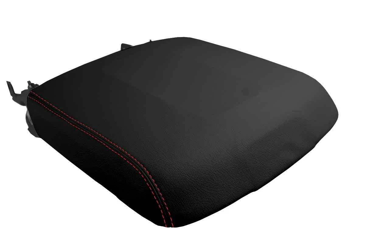 Leather Console Lid Armrest Cover for Chevrolet Tahoe (2016–2019) Red Stitch