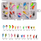 30pcs Ice Fishing Jigs Set for Minimicro Fishhook Bait Kit