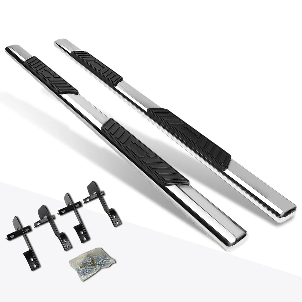Set of 2 Oval 5" Side Step Nerf Bars for Ford F150 SuperCrew Cab (2001–2003)
