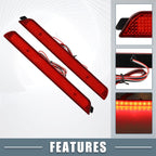 2X Rear Bumper Reflector LED Brake Tail Light BN8R-51-5M0B for Mazda 3 (2005–2009)