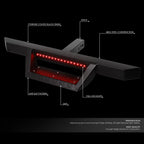 2" Tow Trailer Receiver Hitch Step Bar Bumper Guard w/LED for Universal